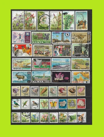 KENYA  Stamps Collection - 46 Used Stamps Cover