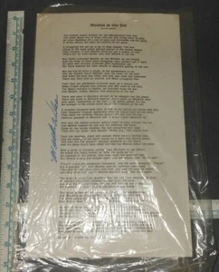 MOOKIE WILSON SIGNED AUTOGRAMM MOOKIE AT THE BAT GEDICHT - Bild 1 von 2