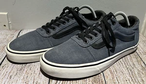 Vans Old Skool Trainers UK 9 Grey/Blue Canvas Lace Up Skate Shoes Low Top Comfy - Picture 1 of 21