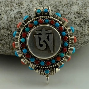 Colgante Caja de Oración Ghau Gau Plata Budista Tibetano Calidad Fina Frm Patan Nepal - Imagen 1 de 1