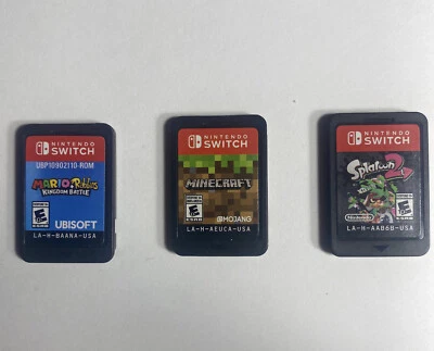 Nintendo Switch Game Lot Of 3 Kids Games Splatoon Mario Rabbids Minecraft - Image 1 of 2