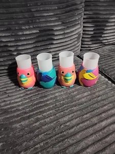 Vintage 90er TGI Freitag Papagei Tukan Vogel Bargeschirr Strohhalm 4er Set Engel Fisch - Bild 1 von 11
