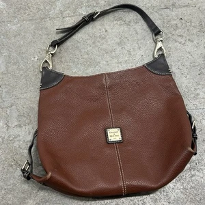 Vintage Dooney and Bourke Brown Genuine Pebbled Leather Handbag Medium DB 2009 - Picture 1 of 13