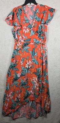 Charter Club Women's Wrap Dress XL   Hi Low Tropical Feminine Cruise Beach Vaca - Image 1 of 4