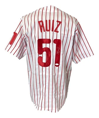 Carlos Ruiz Philadelphia Signed White Baseball Jersey JSA - Image 1 of 4