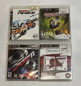 PS3 Video Game Bundle Lot Burnout, Need For Speed, Dragon Age, Earth Defense - Picture 1 of 13
