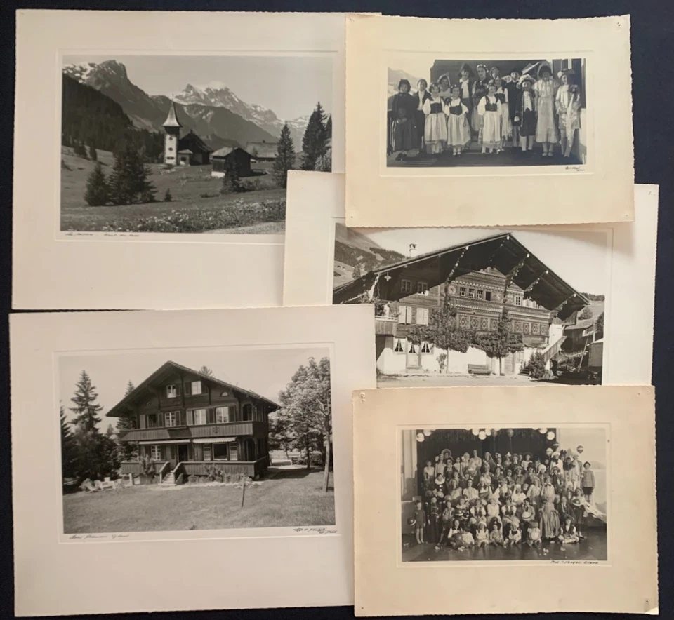 Lot of 5 Jacques Naegeli Gstaad Swiss Buildings & People Original Signed Photos - Image 1 of 4