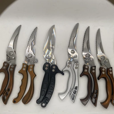 Vtg Lot 6 Poultry Bone Kitchen Shears Scissors Stainless Steel Heavy Duty - Image 1 of 4