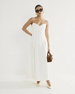River Island Womens White Slip Midi Dress Size 12 - Picture 1 of 11