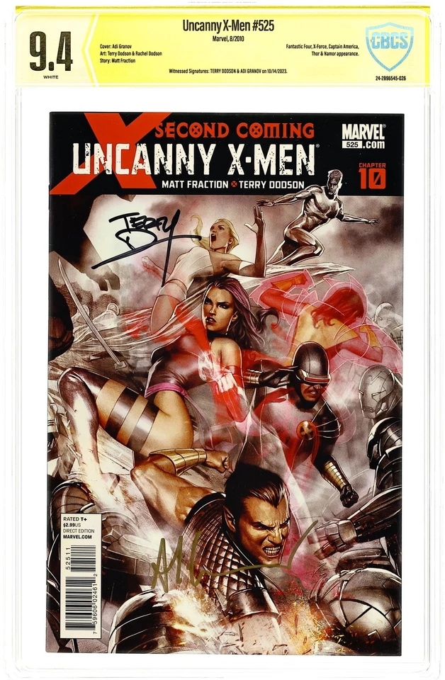 Uncanny X-Men #525A Granov CBCS 9.4 Witnessed Sig Dodson/Granov 2010 - Image 1 of 1