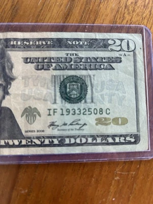 20 dollar bill birthday note August 25, 1933 - Image 1 of 3