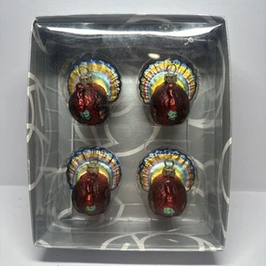 Dept 56 Mercury Glass Placecard HolderThanksgiving Turkey Set 4 - Picture 1 of 13