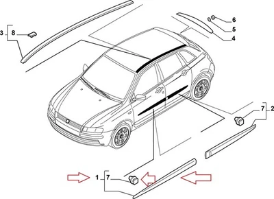 Tapicería puerta delantera derecha FIAT Stilo 735372480 Foto 1 de 3