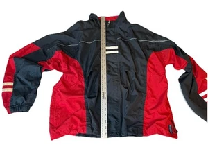 Vintage ASICS 90s HTF Full Zip Windbreaker Men’s Size Medium Red & Black HK - Picture 1 of 12