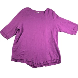 Weiche Umrandung Gaze Tunika Top Damen 2X Lila Lagenlook Lagenlook Boho - Bild 1 von 8
