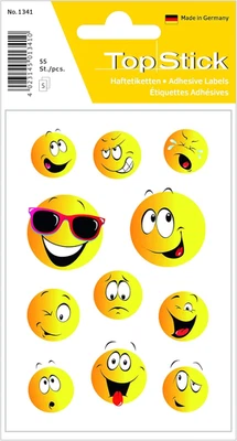 55 Stück Smiley Belohnung Sticker Emoji Gesicht Kinder Etiketten - Bild 1 von 4