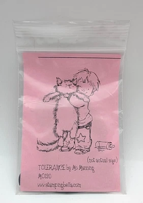 *NEW* Adorable Stamping Bella "TOLERANCE" Little Boy Picking Cat Up by the Neck! - Image 1 of 2