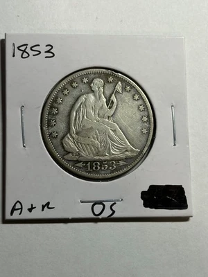 1853 Seated Half Dollar Arrows Rays VF Better Variety - Image 1 of 4
