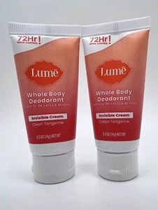 2pk Lume Whole Body Deodorant Invisible Cream Mini Travel 72 Hr 0.5 oz - Picture 1 of 1