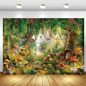 Alice In Wonderland Backdrop Girl Happy Birthday Party Photo Background Banner - Picture 1 of 6