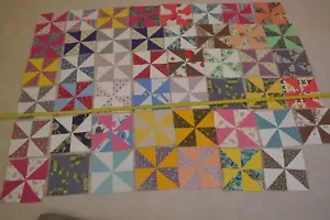 47 Vintage 8 Zoll x 8 Zoll Quilt Quadrate/Blöcke, maschinell in Stücke gerissen, fertig, M01 - Bild 1 von 7