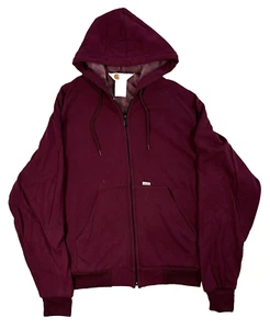 vintage burgundy Carhartt jacket full zip hood hoodie usa softshell Large - Picture 1 of 8
