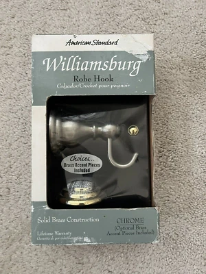 Nuevo en caja gancho para bata Williamsburg estándar americano cepillado níquel satinado cromo Foto 1 de 3
