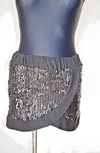65€ KOR KOR M (XS S ?) DAMEN ROCK MICRO MINI PAILLETTEN CLUBWEAR ABEND SCHWARZ - Bild 1 von 6