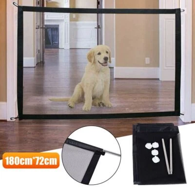 Baby Safety Stair Gate Barrier Retractable 180*72cm Indoor Pet Dog Mesh Fence - Image 1 of 4