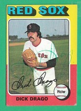 1975 Topps ~ #333 Dick Drago ~ Boston Red Sox Signed Card