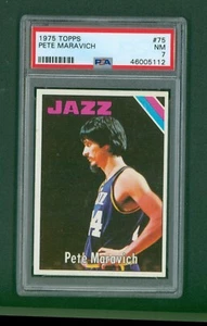 1975 Topps Basketball Card - #75 Pete Maravich, PSA 7 NM - Picture 1 of 2