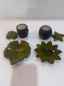 Vintage 2er Set Schmuckschalen mit Deckel und 2 Schmuckblattschalen - Bild 1 von 4