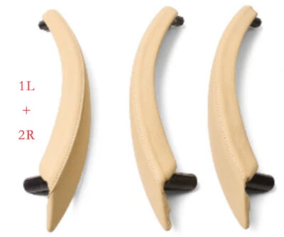 Juego de manija de puerta interior de cuero beige para BMW X5 X6 E70 E71 E72 LHD Foto 1 de 4