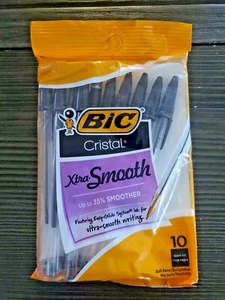 BIC Cristal Xtra Smooth Ballpoint Pen, Medium Point (1.0mm), Black, 10-Count, BI - Picture 1 of 2