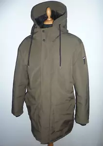 REPLAY Parka Hooded Coat Khaki Green Quilted Overcoat Jacket Mod Scooter Mens L - Picture 1 of 12