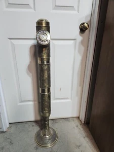 Vintage Cast Brass Floor Rotary Dial Phone Majesty 38" Tall Rare Japan BASE Only - Picture 1 of 8