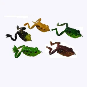 5Pcs Topwater Rubber Frog Fishing Lures Life-Like Frog Bait Hook 6cm 16g F002 - Picture 1 of 5
