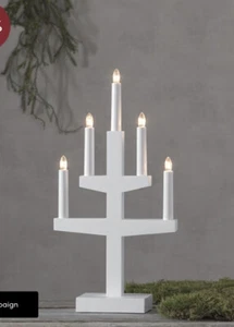 Scandi/ Nordic Christmas Welcome Lights White Wood BNIB 4 Available - Picture 1 of 4