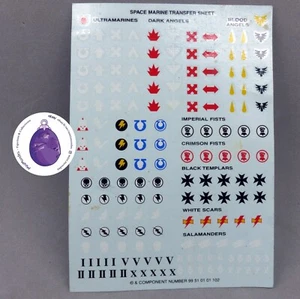 Warhammer 40k, Transfer Decal, Decalco, Waterslide, Space Marine, Chapter Crane - Imagen 1 de 1