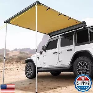 JOYTUTUS Vehicle Awning 4.6'x6.6' Roof Rack Pull-Out Sun Shade UV50+, Weather - Picture 1 of 5