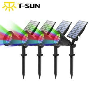 4PACK LED Solar Spotlights RGB Color Garden Outdoor Path Landscape Wall Lamps US - Picture 1 of 10