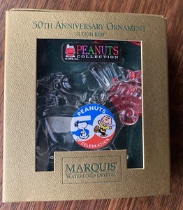 Snoopy Waterford Crystal  Marquis Peanuts  50th Anniversary Ornament - Picture 1 of 4