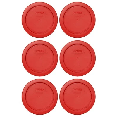 Cubierta de tapa de almacenamiento de plástico rojo amapola Pyrex 7202-PC (paquete de 6) Foto 1 de 3