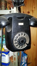 TELEFONO A DISCO DA PARETE NERO SIEMENS VINTAGE
