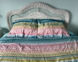Pottery Barn Teen Multicolor Striped Design Duvet Cover Queen with Two Shams - Picture 1 of 14