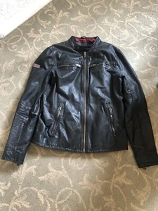 Mens SUPERDRY Leather Jacket Size Large - Picture 1 of 16