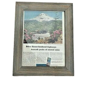 1939 Oregon Highways: Drive to Oregon in Wild Flower Vintage Print Ad - Framed - Picture 1 of 2