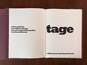 Klaus Fußmann Tage Edition Beate Nieschlag Karlsruhe Nr 36 Handsigniert!! - Bild 1 von 12