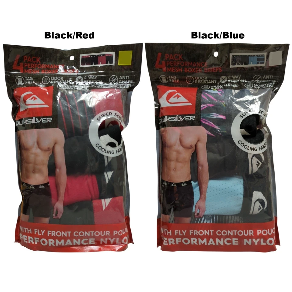 Calzoncillo boxer de malla de rendimiento que absorbe la humedad Quiksilver para hombre, paquete de 4 Foto 1 de 1