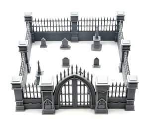 Gotischer Friedhof Gelände Set Friedhof Mauern Grabsteine Gefecht Friedhof Konvolut - Bild 1 von 5